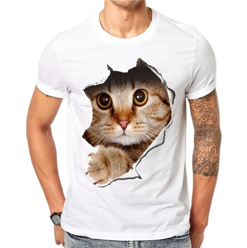Men's T Shirt Cute Cat Cartoon